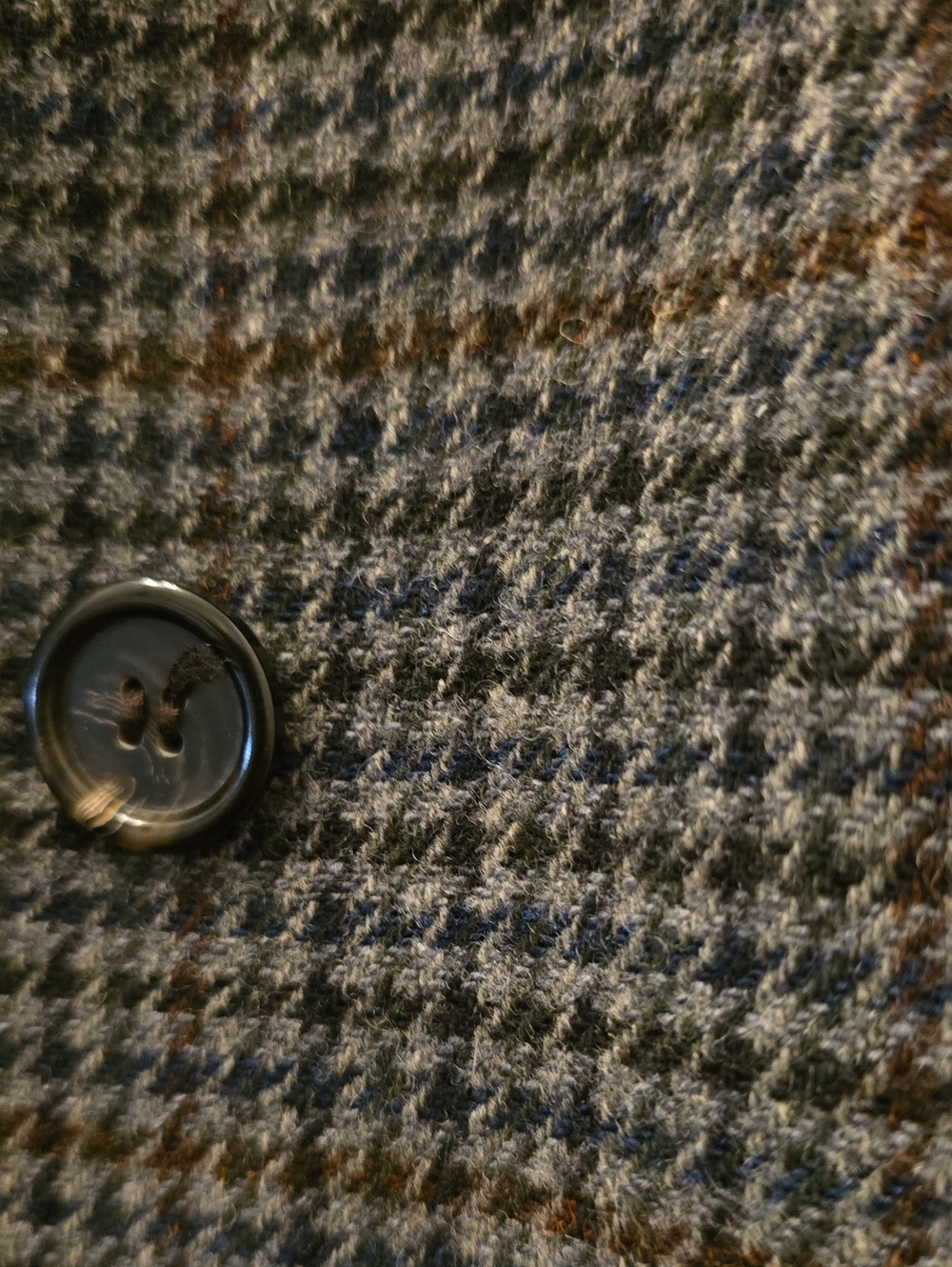 J. Crew Collection  Houndstooth Wool Blend Coat in Brown and Gray plaid sz 6 - Picture 5 of 8